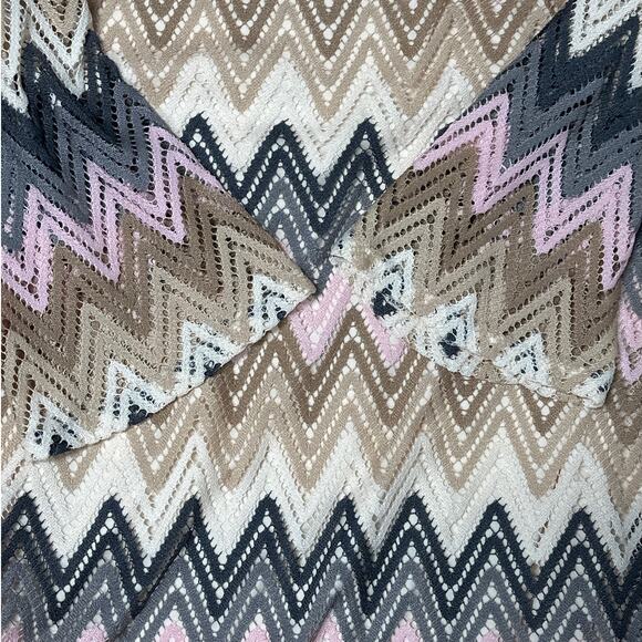 Tacera Unconditional Lace Overlay Bell Sleeve Crochet Dress Sz L Party Cocktail - Picture 10 of 13